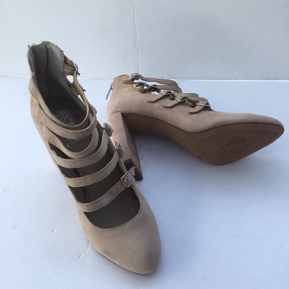 Suede Beige Vincent Camuto Shoes 8 - Picture 3 of 6